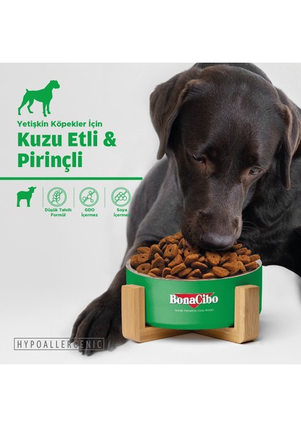 Adult Dog Kuzulu ve Pirinçli Yetişkin Köpek Maması, 15 Kg, Tüm Irklar Için, Doğal, Şeker Içermez modelleri