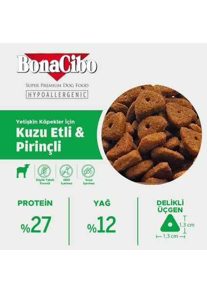 Adult Dog Kuzulu ve Pirinçli Yetişkin Köpek Maması, 15 Kg, Tüm Irklar Için, Doğal, Şeker Içermez fırsatları