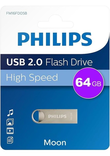 FM64FD160B/00 64GB Moon Klasik Gümüş USB 2.0 Metal Flash Bellek