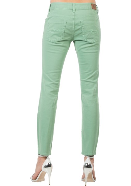 Slim Fit Düşük Bel Dar Paça Kadın Yeşil Pantolon fiyatları