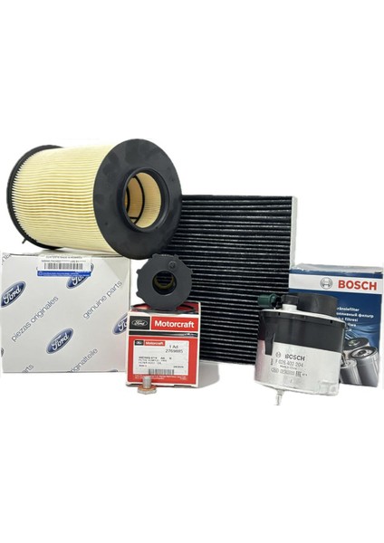 Ford C-Max 1.6 Tdci Dizel Filtre Bakım Seti 2008-2011 Hava+Yağ+K.polen+Bosch Yakıt Filtresi