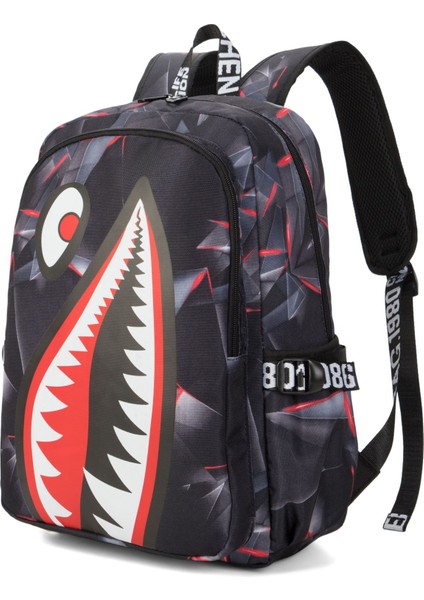 Yeni Oxford Kumaş Köpekbalığı Okul Çantası Ilkokul Öğrencileri Dört, Beş, Altı Sınıflar Büyük Kapasiteli Sırt Çantası Kişilik Basit Omuz Çantası Erkek (Yurt Dışından)