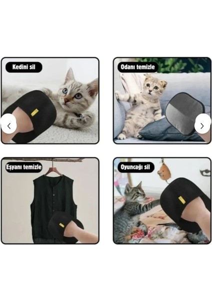 Çift Taraflı Statik Kedi Köpek Tüy Temizleme Eldiveni Giysiler, Mobilyalar ,halılar Için indirimleri