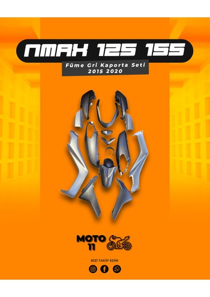 Nmax 125 155 Füme Gri Kaporta Seti 2015 2020 | MOTO11