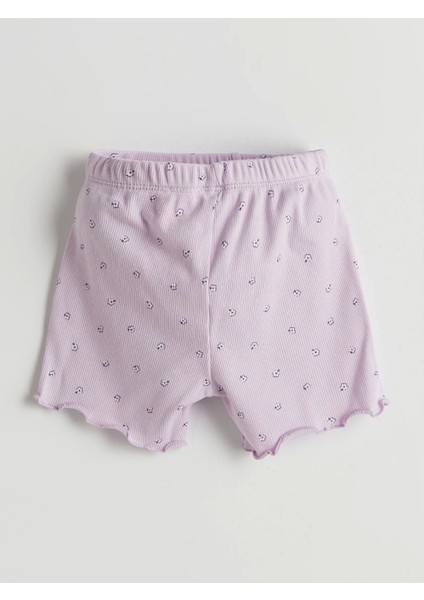Lcw Baby Lila Çiçekli Kız Bebek Şortlu Pijama Takım fırsatları