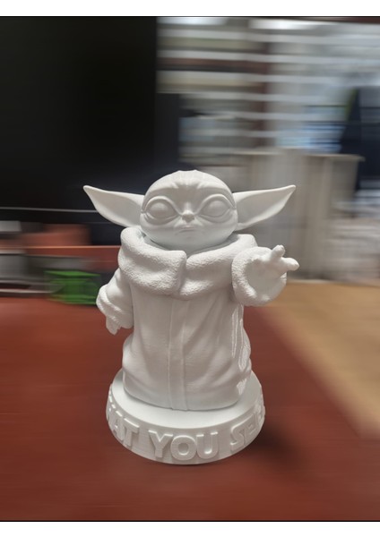 🌌(20 Cm) Beyaz Renk Baby Yoda (Grogu) – 3D Baskı Koleksiyon Figürü fiyatları