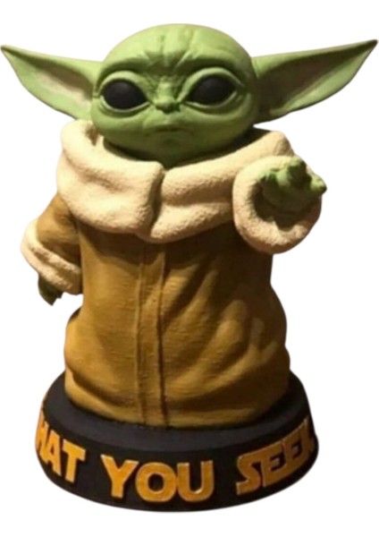 🌌(20 Cm) Beyaz Renk Baby Yoda (Grogu) – 3D Baskı Koleksiyon Figürü fırsatları