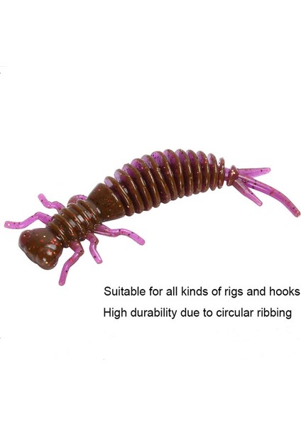 15 Adet 8 Renkli Larva Silikon Yumuşak Yem Yemi, Boyut: 100MM (Kahverengi) (Yurt Dışından) modelleri