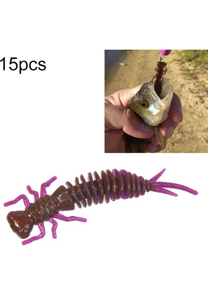 15 Adet 8 Renkli Larva Silikon Yumuşak Yem Yemi, Boyut: 55MM (Yurt Dışından)