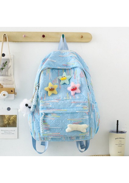 Yeni Yüksek Değerli Okul Çantası Kız Ortaokul Lise Öğrencileri Mori Sisteminin Kore Versiyonu Büyük Kapasiteli Sırt Çantası Lise ve Ortaokul Öğrencileri Moda Hafif Omuz Çantası (Yurt Dışından)