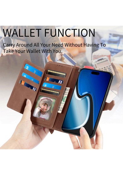 Realme C67 4g Fermuarlı Kese Manyetik Kart Tutucu ve Bilek Kayışlı Cüzdan Kılıfı Realme C67 4g (Yurt Dışından) fırsatları