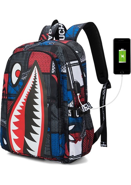 Yeni Oxford Kumaş Köpekbalığı Okul Çantası Ilkokul Öğrencileri Dört, Beş, Altı Sınıflar Büyük Kapasiteli Sırt Çantası Kişilik Basit Omuz Çantası Erkek (Yurt Dışından)