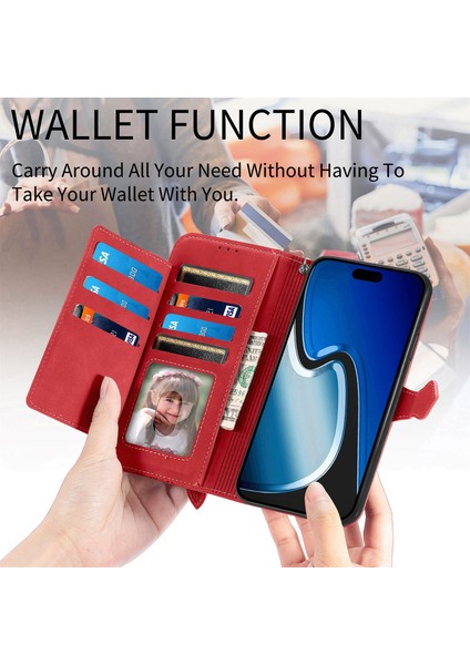 Realme C67 4g Fermuarlı Kese Manyetik Kart Tutucu ve Bilek Kayışlı Cüzdan Kılıfı Realme C67 4g (Yurt Dışından) fırsatları