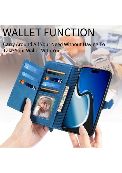 Realme C67 4g Fermuarlı Kese Manyetik Kart Tutucu ve Bilek Kayışlı Cüzdan Kılıfı Realme C67 4g (Yurt Dışından) fırsatları