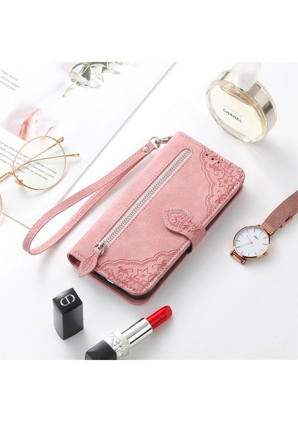 Samsung Galaxy A20E Fermuarlı Kese Manyetik Kart Tutucu ve Bilek Kayışlı Cüzdan Kılıfı Samsung Galaxy A20E (Yurt Dışından) fiyatları