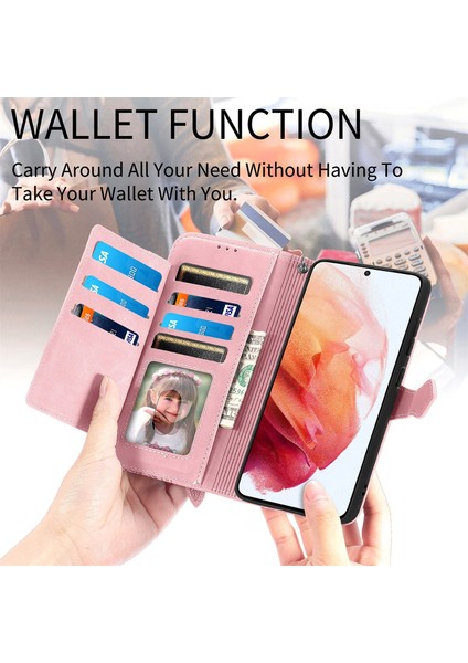 Samsung Galaxy S21 Plus Fermuarlı Kese Manyetik Kart Tutucu ve Bilek Kayışlı Cüzdan Kılıfı Samsung Galaxy S21 Plus (Yurt Dışından) indirimleri