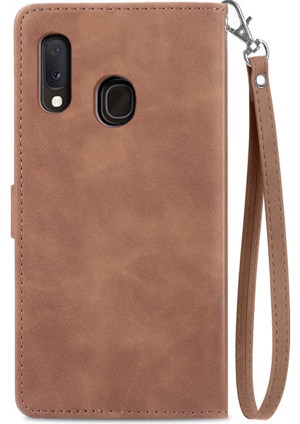 Samsung Galaxy A20E Fermuarlı Kese Manyetik Kart Tutucu ve Bilek Kayışlı Cüzdan Kılıfı Samsung Galaxy A20E (Yurt Dışından) fırsatları