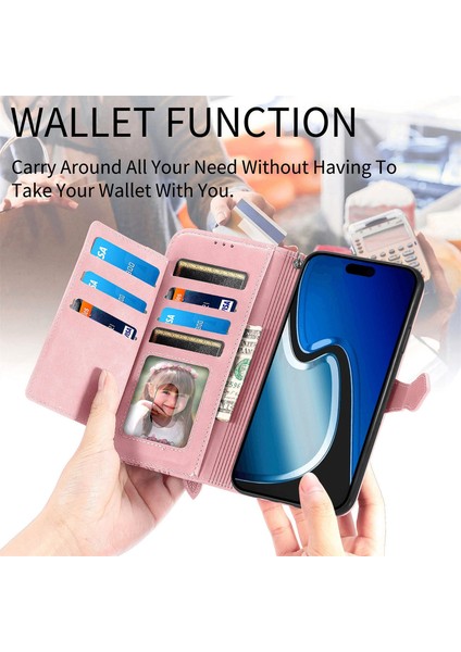 Motorola Moto G23 Fermuarlı Kese Manyetik Kart Tutucu ve Bilek Kayışlı Cüzdan Kılıfı Motorola Moto G23 (Yurt Dışından) fırsatları