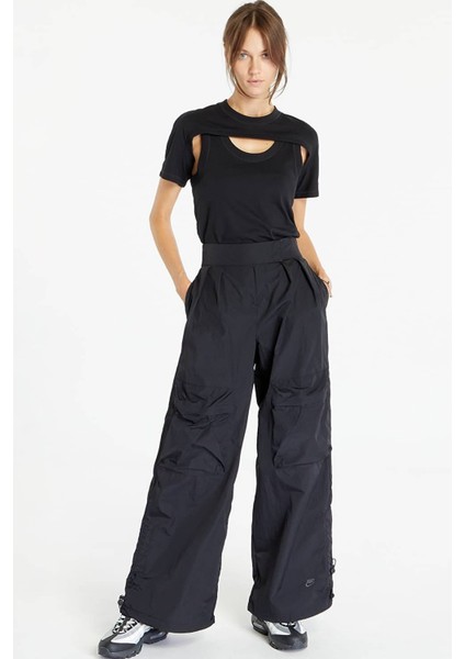 Sportswear Tech Pack Loose Fit Repel Trousers Kadın Dokuma Bol Kesim Yüksek Bel Eşofman Altı Siyah fırsatları