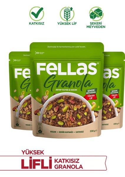 Granola - Antep Fıstığı & Kakao (200g) x 3