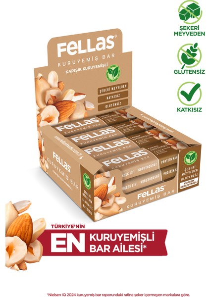 Karışık Kuruyemişli Kuruyemiş Bar 30 gr x 12 Adet
