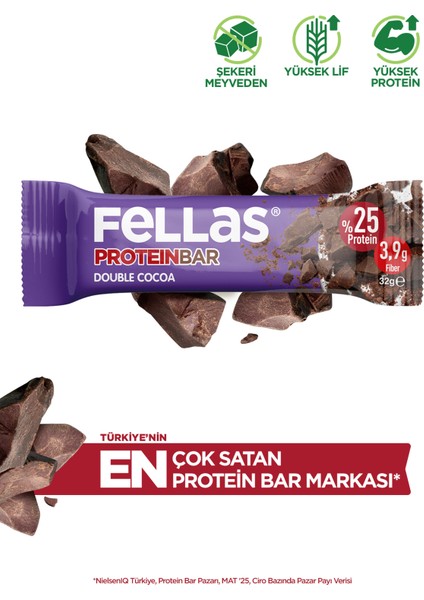 Duble Kakaolu Protein Bar 32 g x 12 Adet