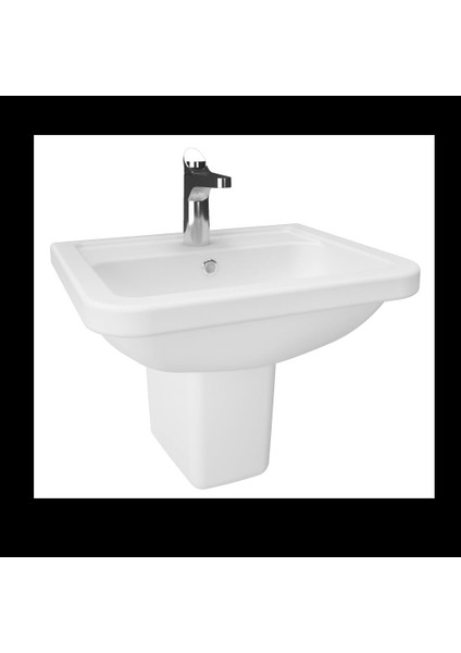 KY045 Key Köşeli Yarım Ayak Lavabo 36*45 cm