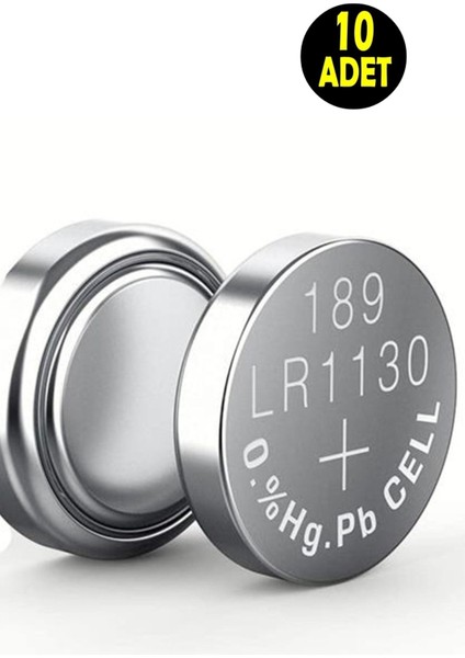 10 Adet Alkaline 189 V10GA LR54 AG10 Sr Lr 1130 389 Düğme Pil (Terazi-Saat-Baskül Pili)