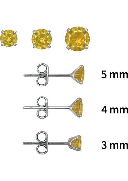 Tek Taş Küpe 3 Boy Zultanit Taşlı Gümüş 3’lü Set Küpe KUPE-555