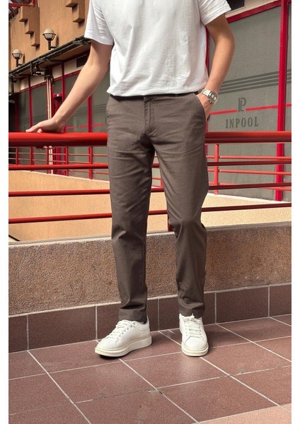 Erkek, Keten Dokuma, Pamuklu Kumaş, Regular Fit, Mevsimlik Pantolon 377