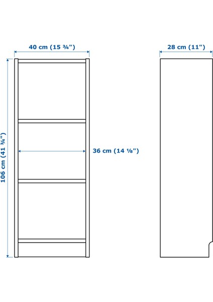 Bılly Kitaplık 40 x 28 x 106 cm Beyaz 2 Raflı Dayanıklı Dolap modelleri