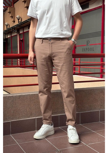 Erkek, Keten Dokuma, Pamuklu Kumaş, Regular Fit, Mevsimlik Pantolon 309