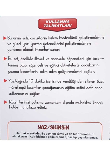 Yeni Müfredata Uygun Öğrenciler Için Türkçe Sihirli Yazı Defter Seti Ile Yazma Öğreniyorum Seti