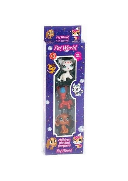 2053 - Pet World 3lü Hayvan Seti Standlı 12