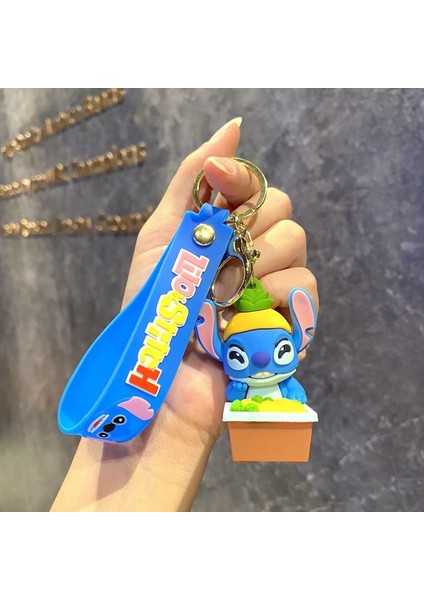 Çizgi Film Animasyon Stitch Serisi Yumuşak Kauçuk Anahtarlık Bebek Çantası Kolye Anahtarlık Küçük Hediye (Yurt Dışından)