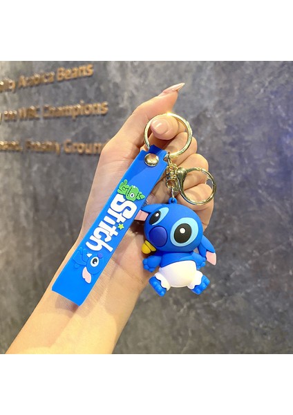 Çizgi Film Animasyon Stitch Serisi Yumuşak Kauçuk Anahtarlık Bebek Çantası Kolye Anahtarlık Küçük Hediye (Yurt Dışından)