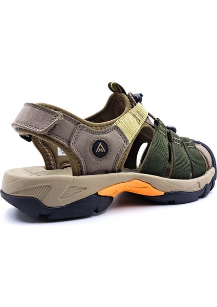 Burnu Kapalı Bej Haki Yeşil Erkek Outdoor Trekking Spor Sandalet modelleri