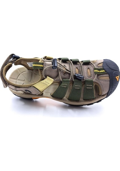 Burnu Kapalı Bej Haki Yeşil Erkek Outdoor Trekking Spor Sandalet fırsatları