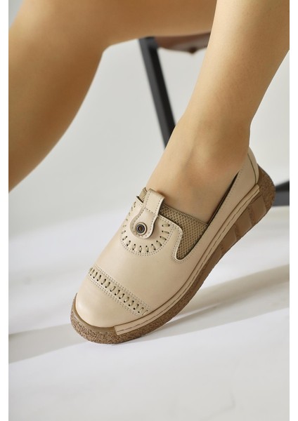 Bethina Bej Perçin Detaylı Lazer Delikli Babet modelleri