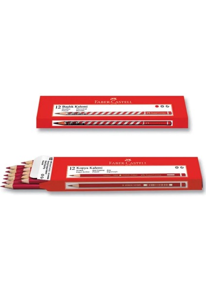 Faber Castell 12 Li Kırmızı Kopya Kalemi