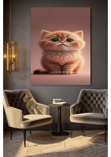 Pofuduk Kedi Kanvas Tablo Ev Duvar Salon Ofis Dükkan Hediyelik Dekarasyon Süsü