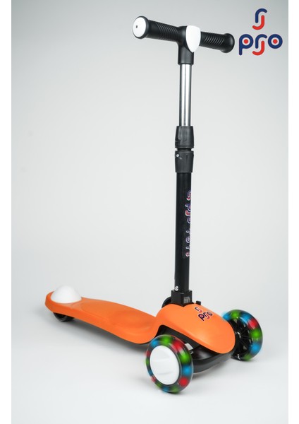 Işıklı/Ledli Üç Teker Yükseklik Ayarlanabilir ve Katlanabilir Fren Sistemli Çocuk Scooter