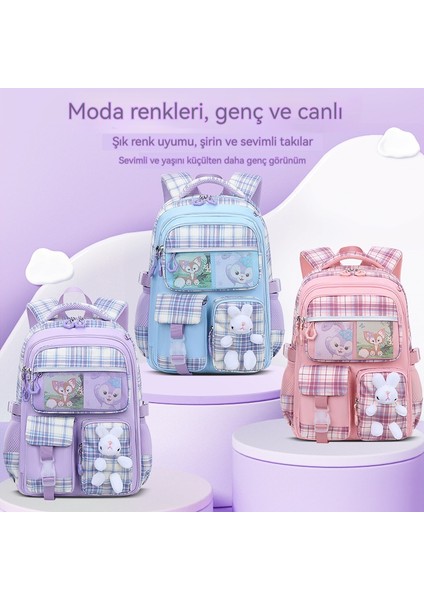 Ilkokul Öğrencileri Için Çok Cepli Ekose Okul Çantası Omuz Çantası (Yurt Dışından) fiyatları