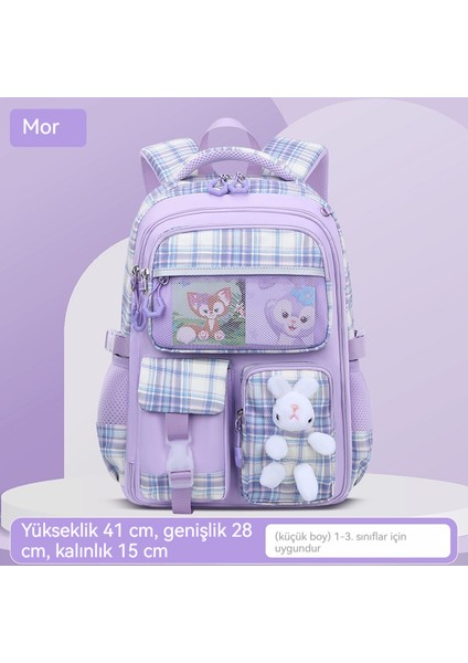 Ilkokul Öğrencileri Için Çok Cepli Ekose Okul Çantası Omuz Çantası (Yurt Dışından) indirimleri