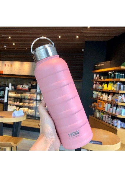 Paslanmaz Çelik Termos Su Şişesi 360ML Vakumlu Kapak Pembe Ithal Ürün