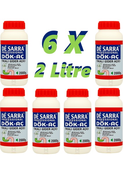 Dök- Aç Lavabo Gider Açıcı Sıvı - 2 Litrelik 6 Adet - 1 Koli fiyatları