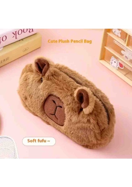 Sevimli Kapibara Figürlü Peluş Kalemlik – Fermuarlı ve Yumuşak Dokulu fiyatları