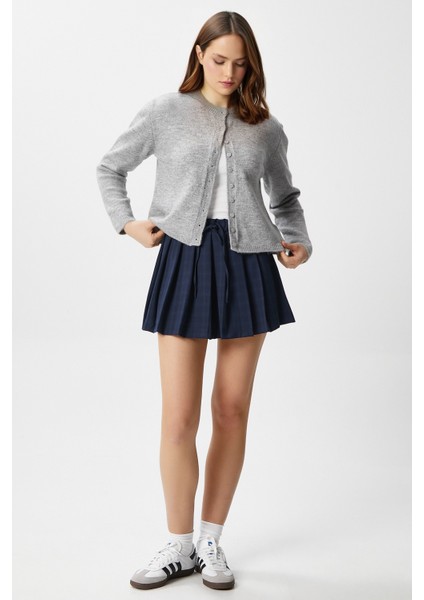 Kadın Nina Bisiklet Yaka Gri Basic Hırka modelleri