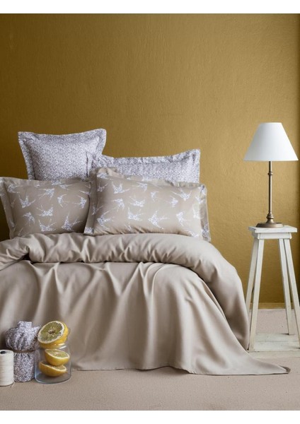 Freely Bej Çift Kişilik Bambu Pike Takımı