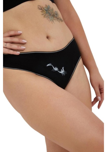 Kadın Bato Tanga Pamuklu Külot, Büyük Beden, 5' Li Paket-5 Adet Siyah, Kedi Baskılı, Xl fiyatları